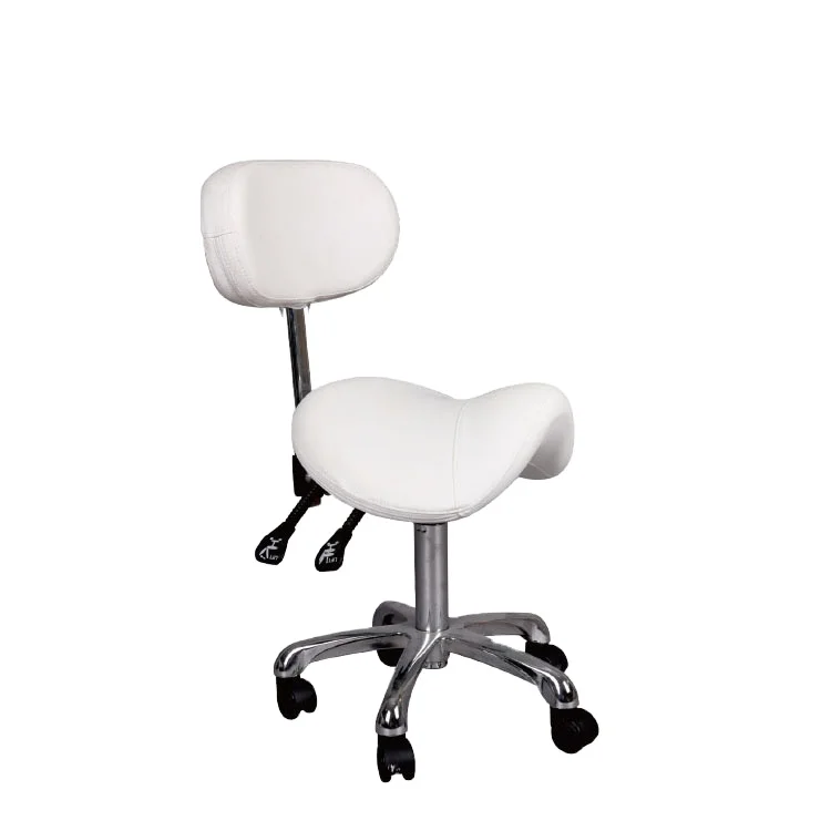 Adjustable White Saddle Seat Stool Styling Chair Salon Furniture Barber Chair Hair Beauty Salon,leisure Facilities Metal Modern