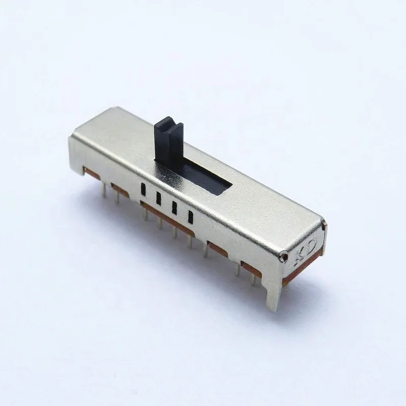 0.3A 50V DC Double Throw Miniature Power Panel Mounted Mini Right Angle Slide Switch