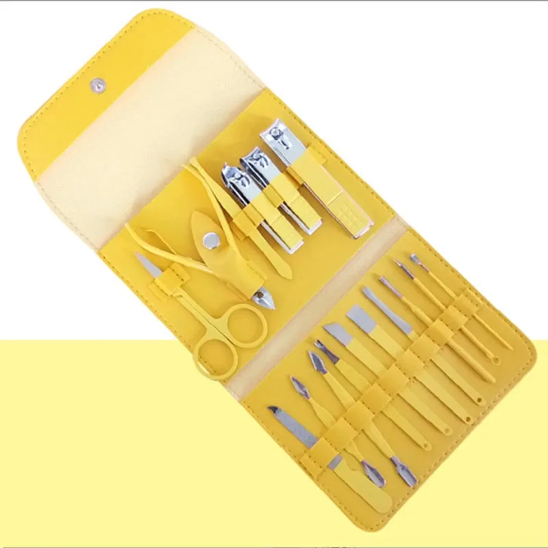 OEM New Wallet Manicure and Pedicure Set 16 Piece Set Nail Clipper for Gift Carbon Steel Daily Nail Care Tools Personal Care
