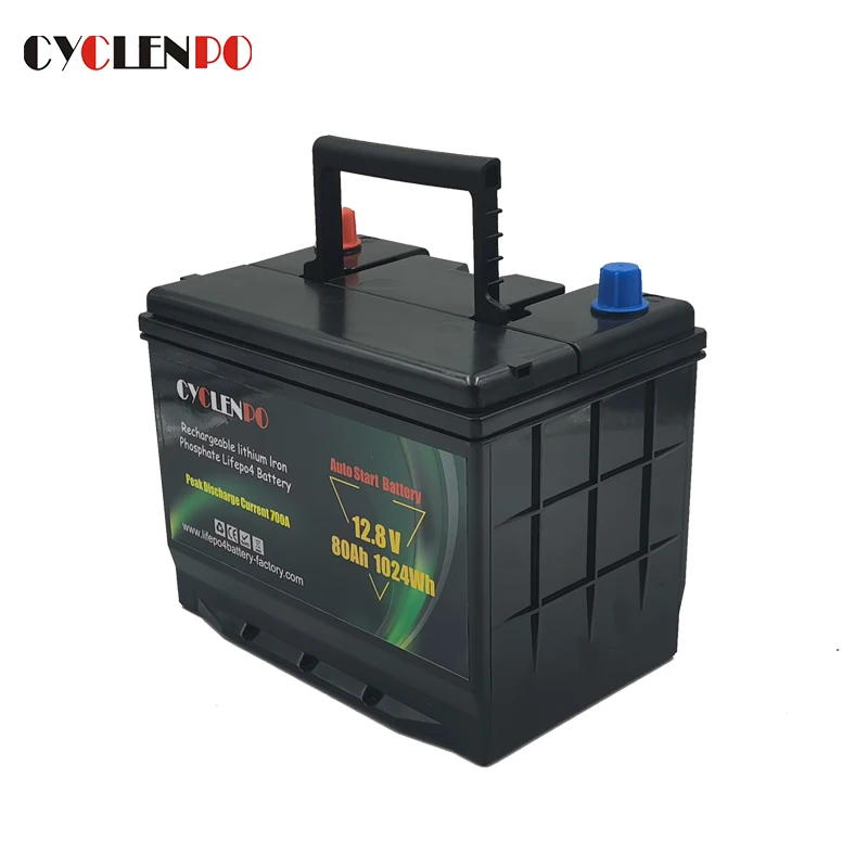 Customized 12v 80ah auto lifepo4 starter battery for car