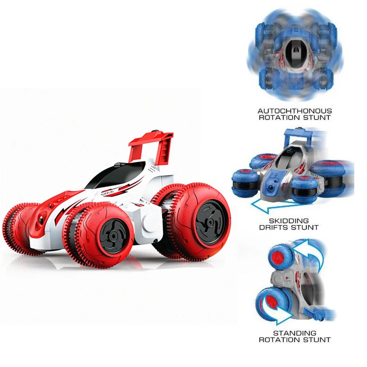 2.4G 1:24 RC Rechargeable 4wd High Speed Stunt Car Remote Control Stunt Rotation Stunt Car For Kids