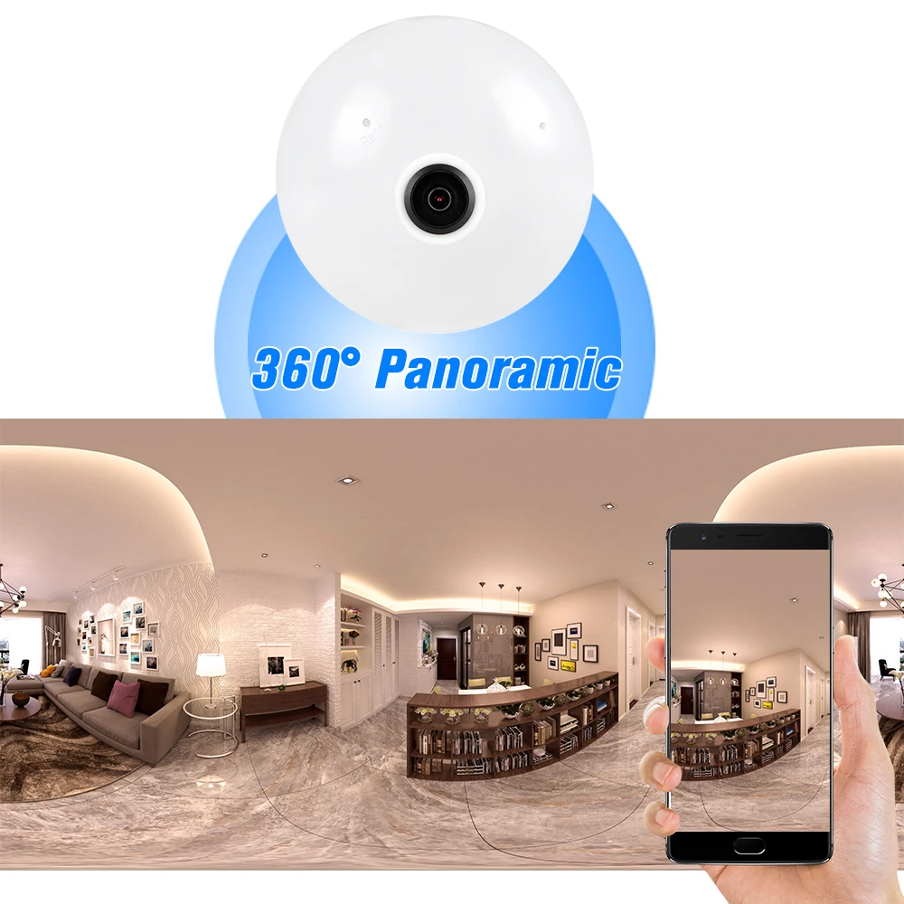 wifi light bulb camera 1080p bombilla led lamp security smart home 360 view app control 3d vr panoramic cctv wireless camera