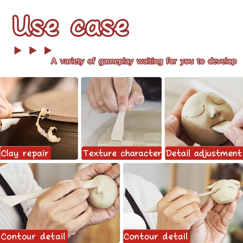 Wholesale 5pcs Pottery Clay Ceramics Tools Set Carving Sculpting Modeling Sculpey Tools Pottery And Clay Sculpture Tools