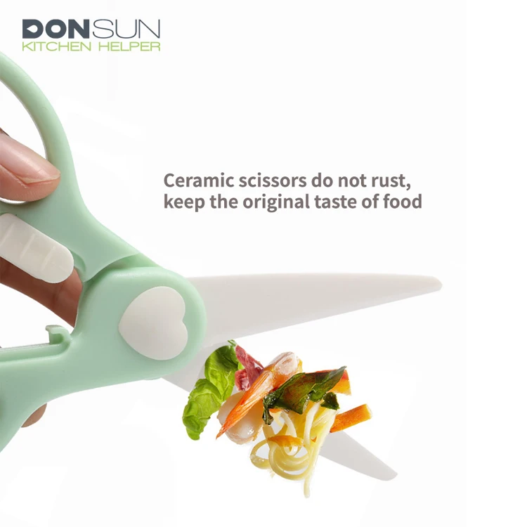 professional Baby Food ceramic scissors With plastic sheath