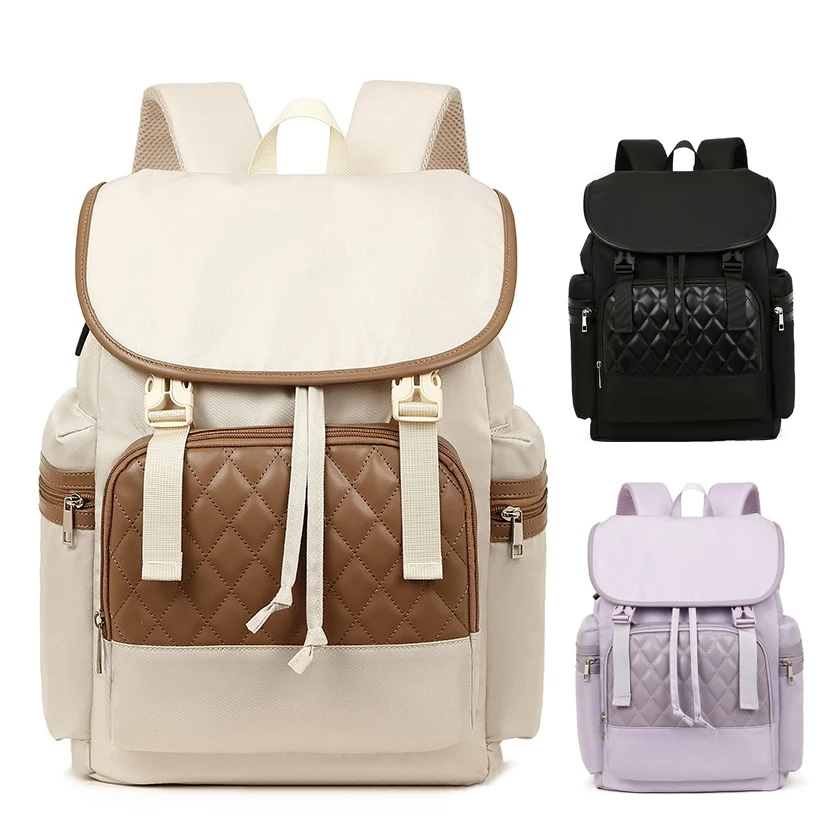 New Products 2024 Leisure Nylon Backpack with USB Laptop Bag Waterproof Multifunction Mommy Travel Bag