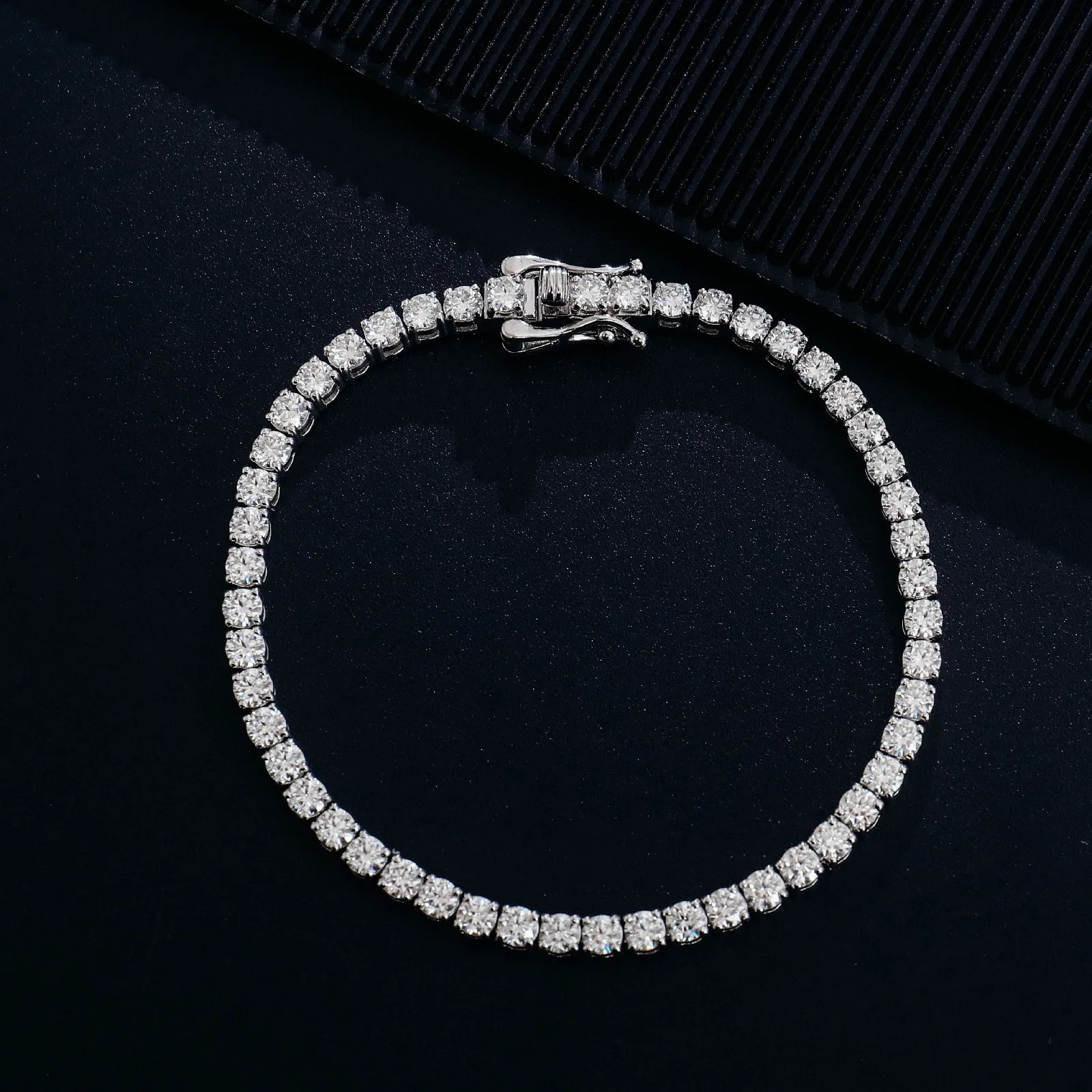 3mm 14k gold tennis bracelet fashion jewelry tennis bracelet men Round VVS lab diamond tennis chain for men