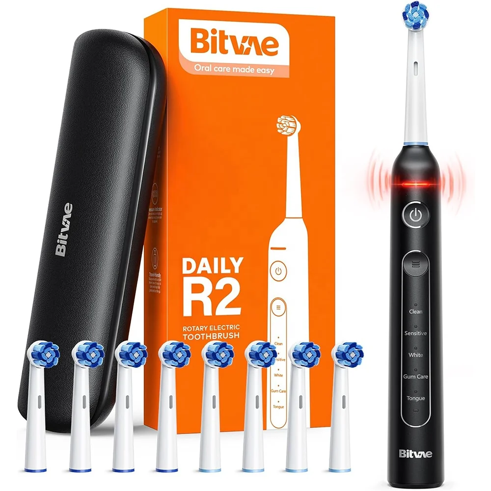 Bitvae R2 5 Modes Fast Charging IPX7 Waterproof Smart Timer Dental Vibrate Electric Toothbrush