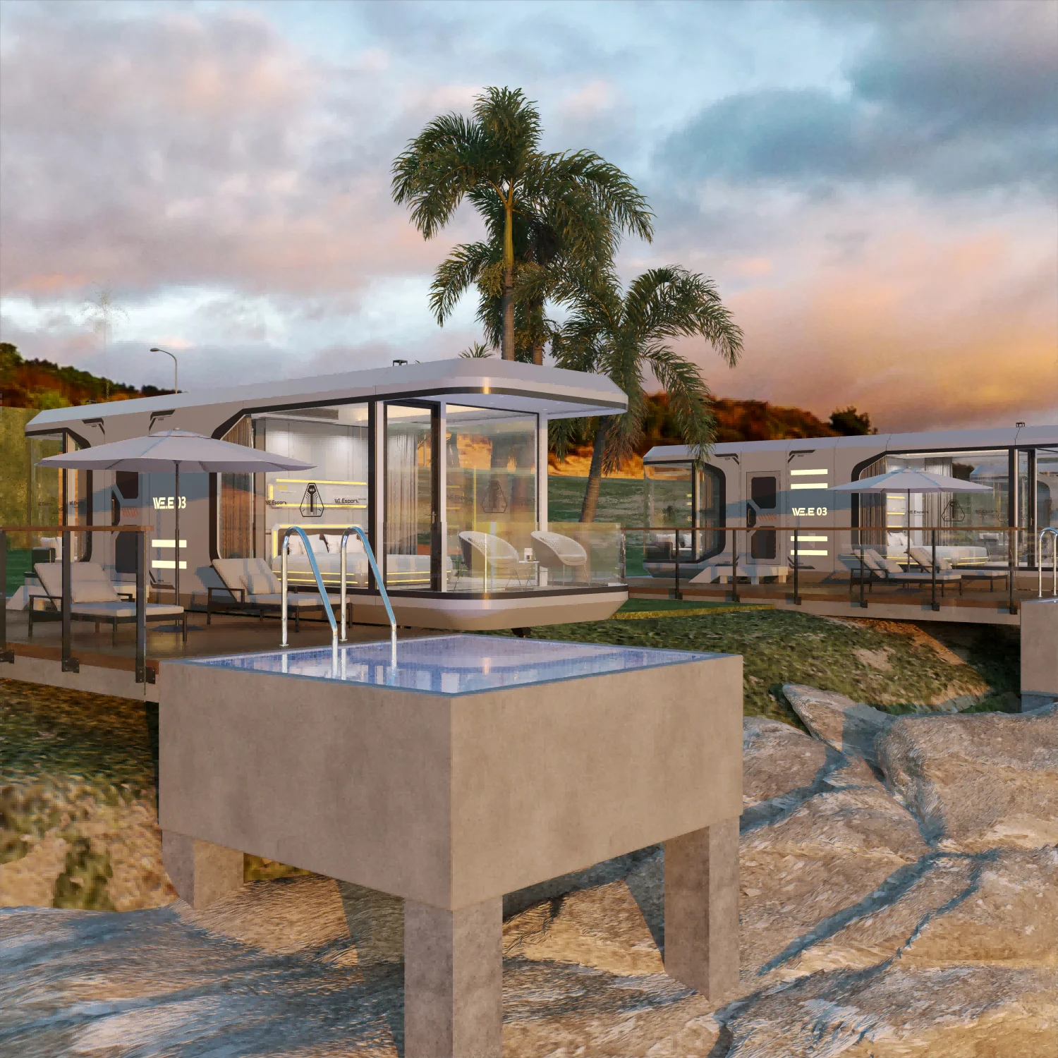 Modern Bedroom Furniture Sleep Bed Modern Luxury Portable Resort Building Capsule Hotel Mobile House