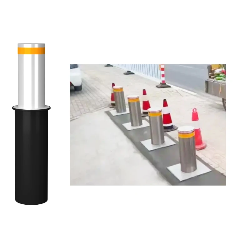Traffic Control Bollard with Anti-Theft Design, Roadside Safety Barrier for Public Areas
