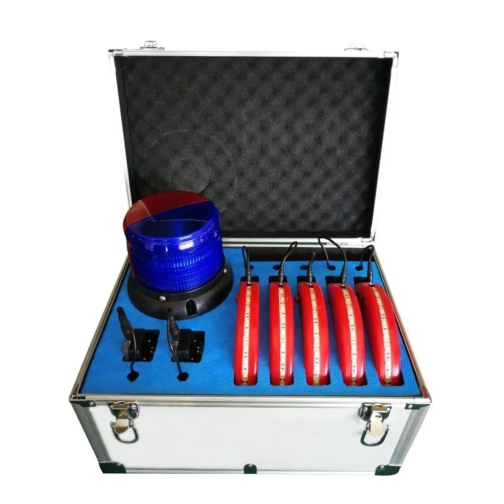 Portable wireless road cone mounted construction site sound light alarm system