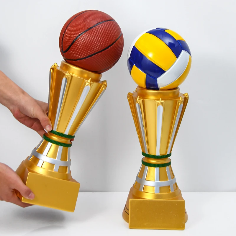 Soccer Basketball Trophy Creative Painted Sports Series Gold Plated Trophy