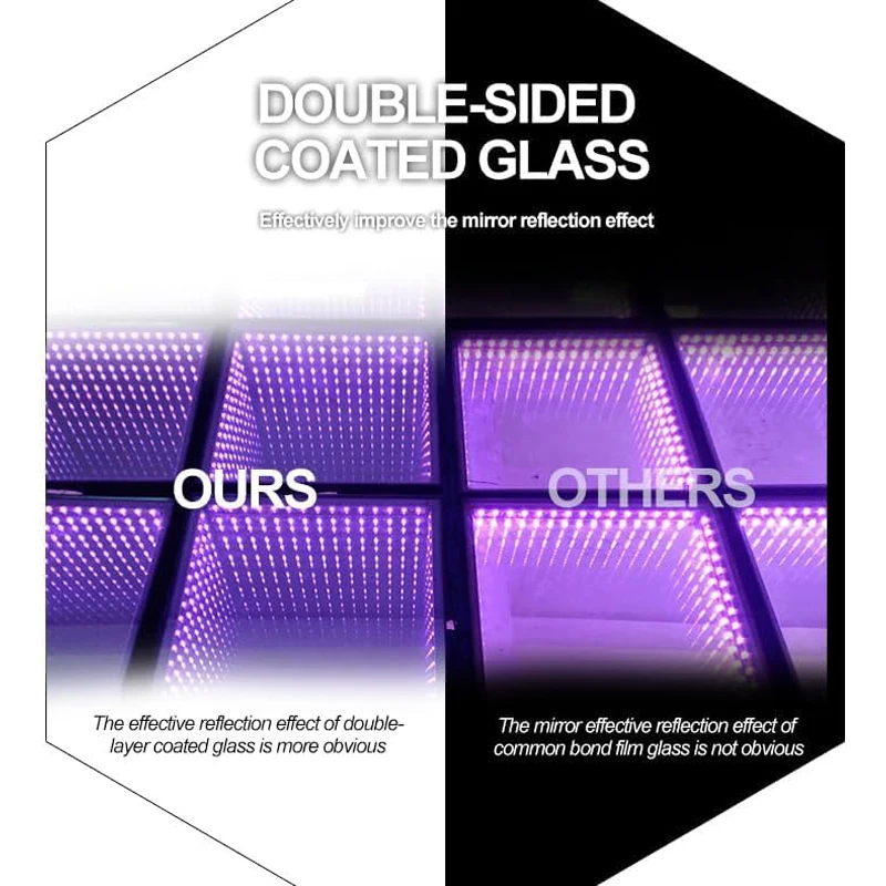 Wedding Party Event Fiestas Dance Floor Dj Lights 3D Infinity Mirror Dance Background Bar Led Floor Tile Light