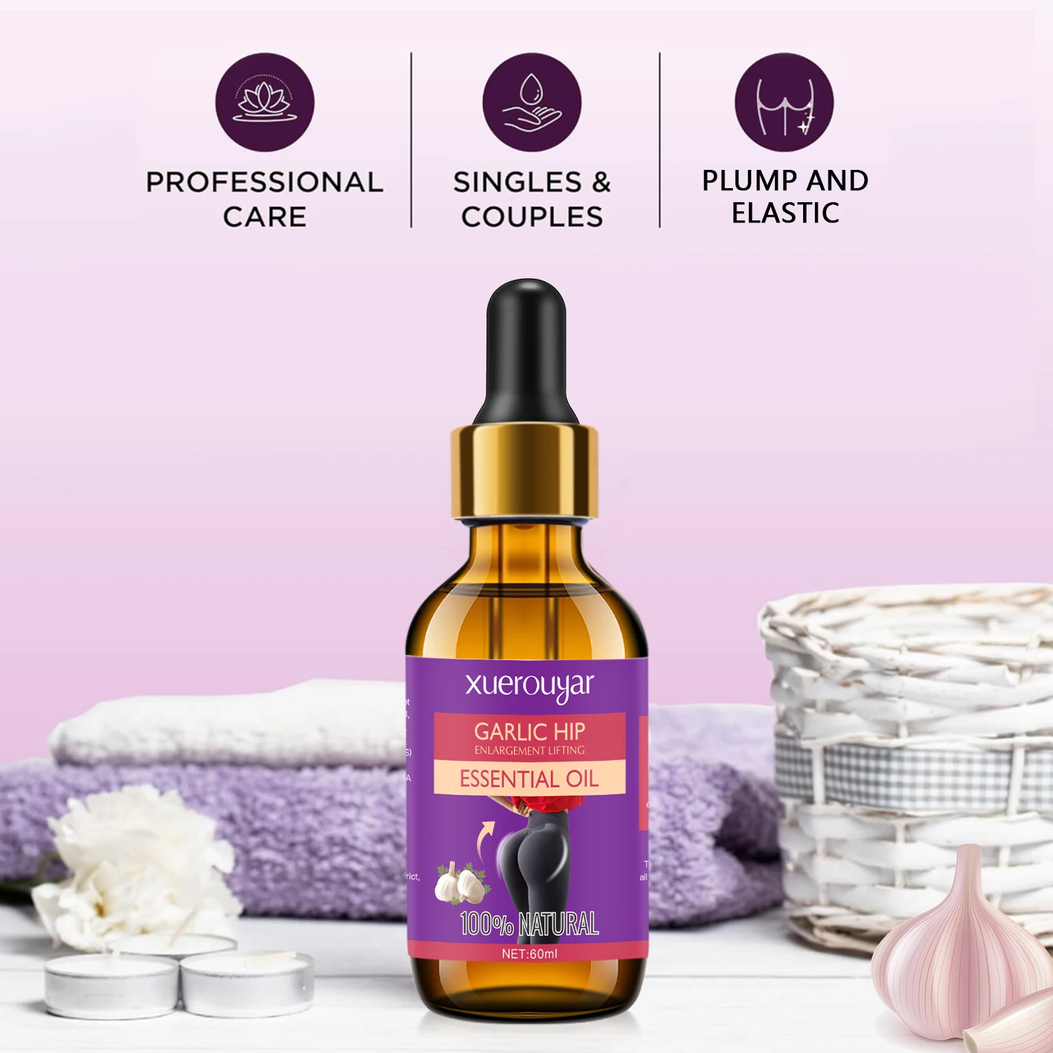 Natural Wholesale Buttock Enhancement Massage Oil Butt Lifting Hip Up Essential Oil Garlic Hip Lifting Buttocks Enlargement Oil