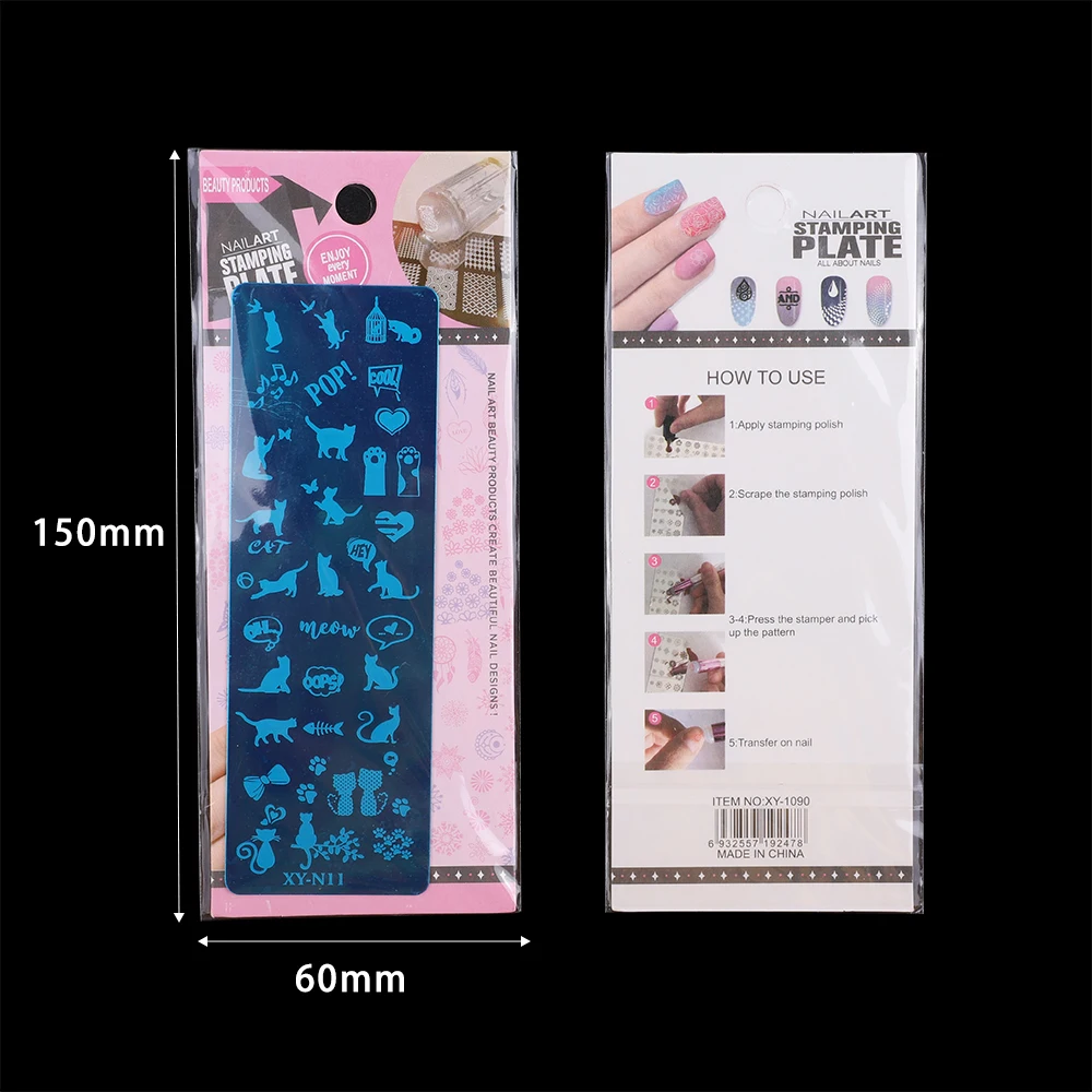 12*6cm Stainless Steel Nail Art Design Stamping Template Nail Polish Pattern Seal Mold Nail Art Gel Design Plate