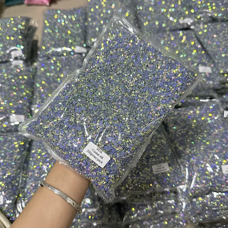 Оптовая продажа SS6 SS10 SS16 SS20 круглые стразы горячее фиксация ab кристаллическое стекло для одежды