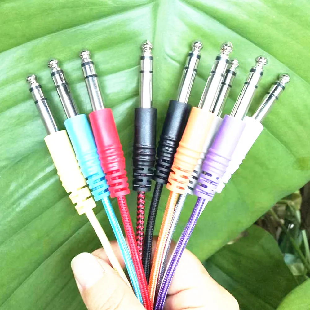 Colorful nylon braided 6.35mm(1/4) TRS to 6.35mm(1/4) TRS Stereo Audio Cable  Male to Male Guitar Cable
