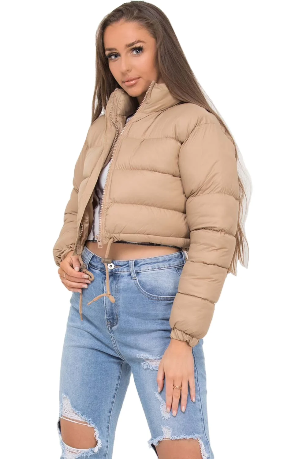 Amazon  Suppliers padded down cropped bubble puffer jacket women