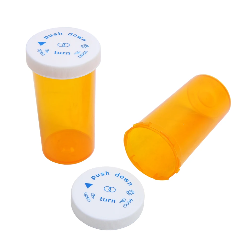 Custom size 50ml 30 ml 25ml 20ml 15ml 10ml 5 pill rx plastic childproof