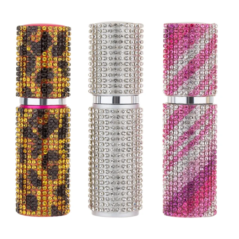 
10ml mini rhinestone spray pepper spray self defense Multicolor rhinestone pepper spray 