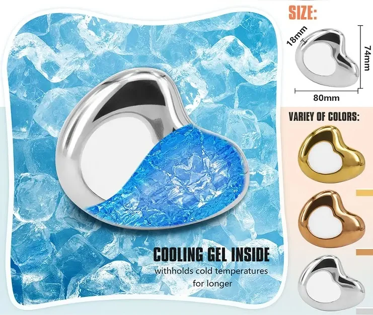 Skin Firming Lifting Facial Massager with Warm Cold Cryo Compression Therapy Inner Core Gel Hot Cold Guasha for Face Application