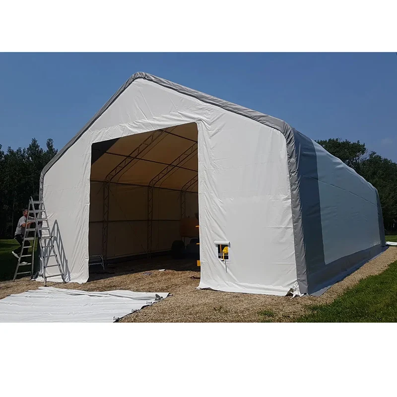 Good selling-GAISHI   Heavy Duty Galvanized Steel Frame Double Truss PVC Container Shelter Canopy Tent