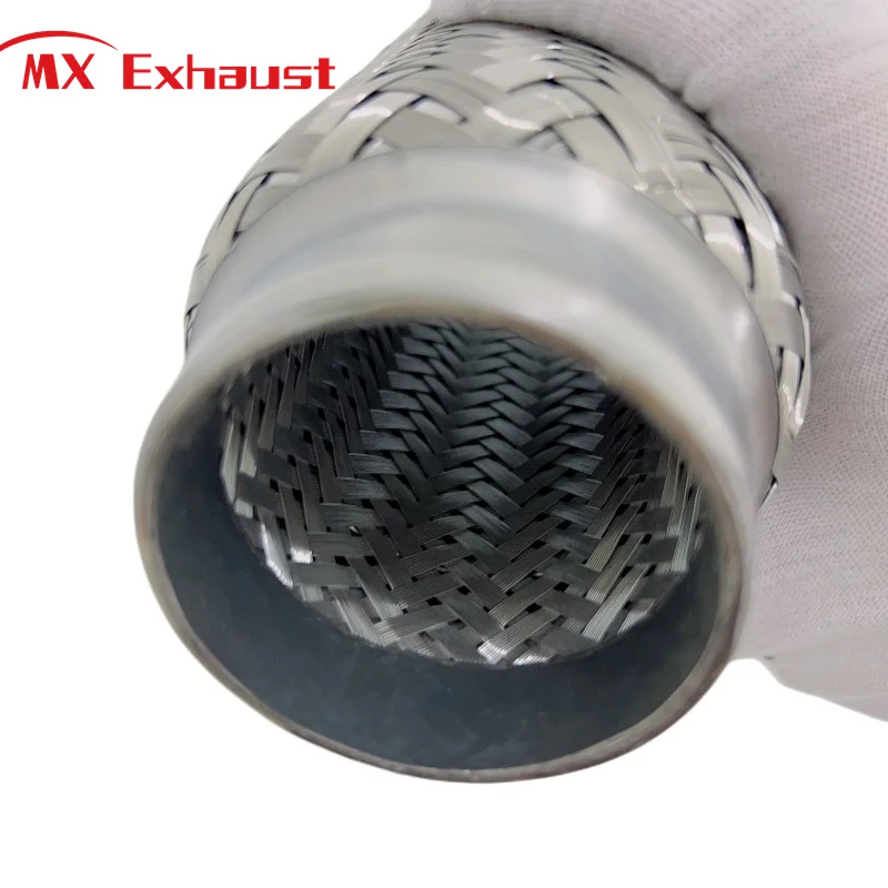 SS304 2/2.5 Inch Car Engine Auto Joint Flex Bellows Interlock Stainless Steel Flexible Systems Silencer Exhaust Muffler Pipe