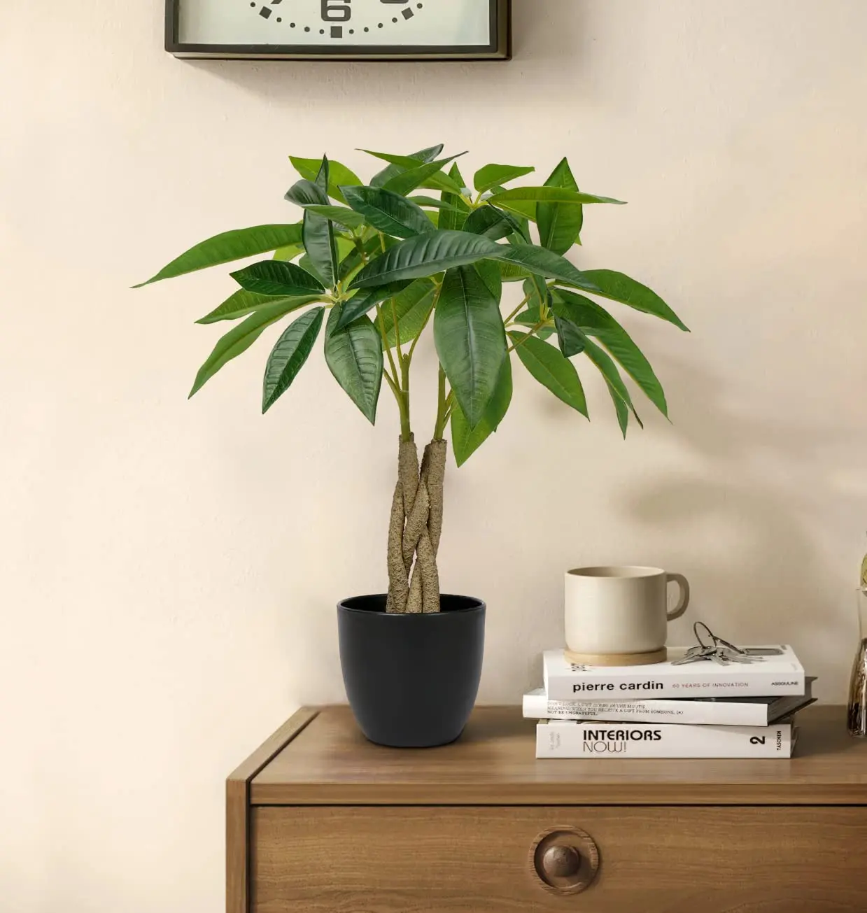 Fengshui Fake Money Tree Indoor Faux Potted Plants Artificial Pachira Tree Good Luck Gift Fortune for Home Office Decor