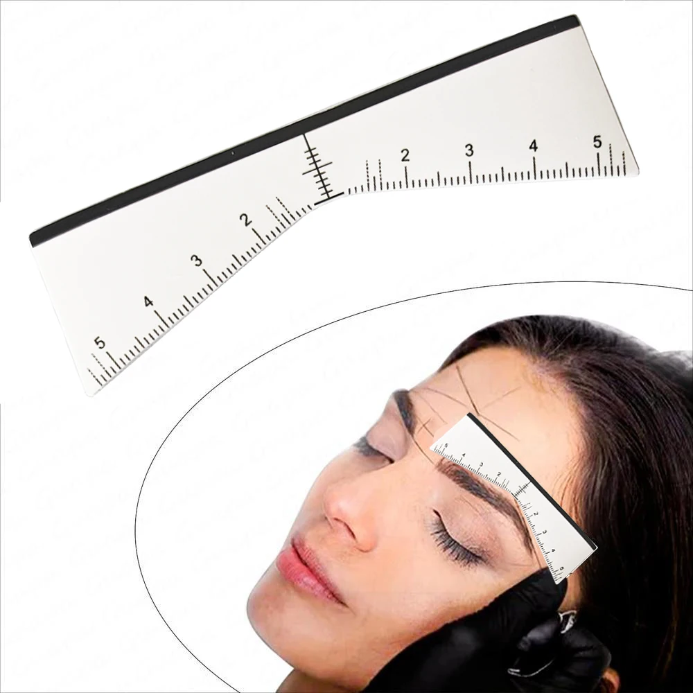 Hot Sale Product Makeup Accessories Tools Eyebrow Ruler Positioning Eyebrow Grooming Stencil Shaper Ruler Tattoo Measure Sticker