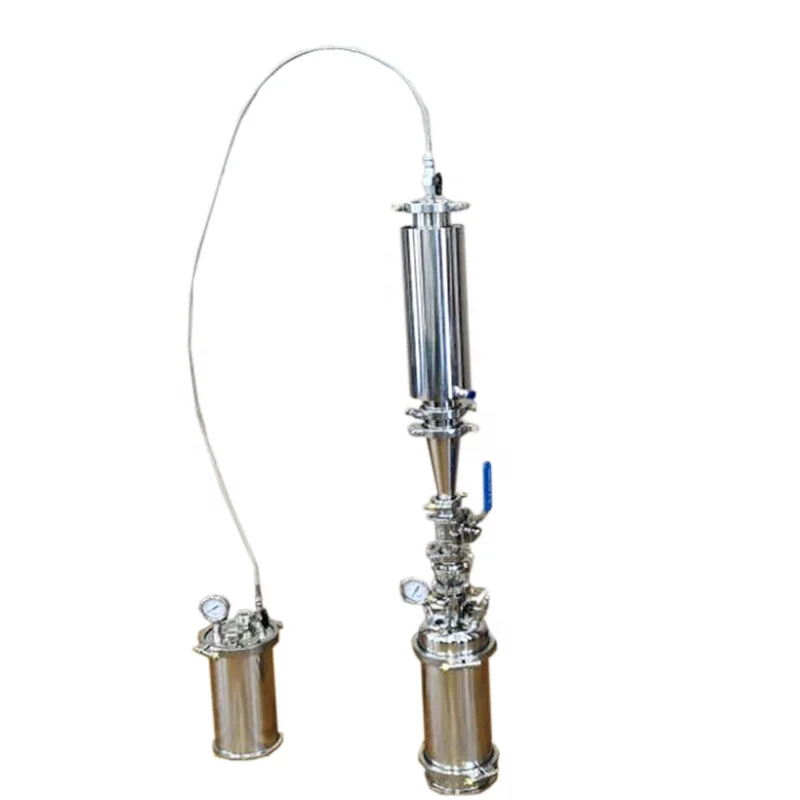 SS304 1LB Stainless Steel Passive Closed Loop Extractor with Splatter Platter and Sight Glass and Prssure Gauge