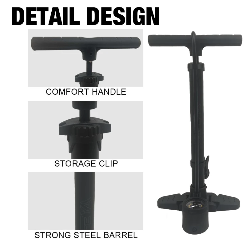 Top Quality High Pressure 160PSI Iron Material Bicycle Floor Pump Color Customized Bike Tire Pump