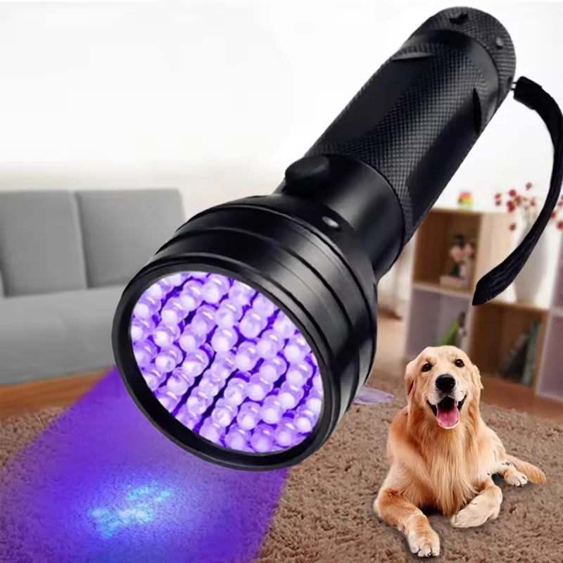 51 LED Ultraviolet Torch Flashlight for Pet Dog Urine Stain Money Detector Portable Aluminium Alloy 395nm UV Black Light