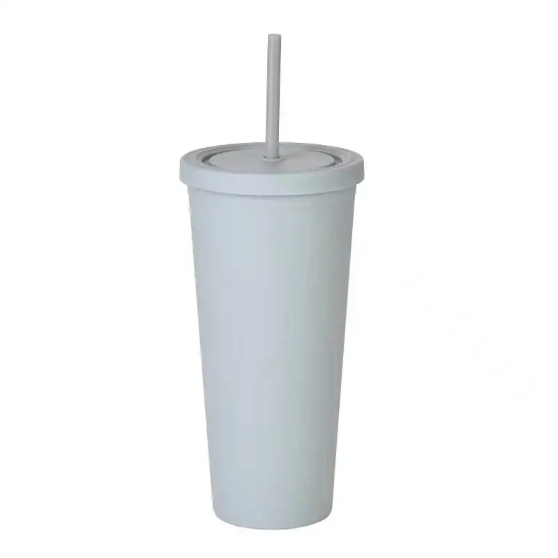 Factory Outlet Double Plastic Straw Cup 24OZ Handy Drink Cup