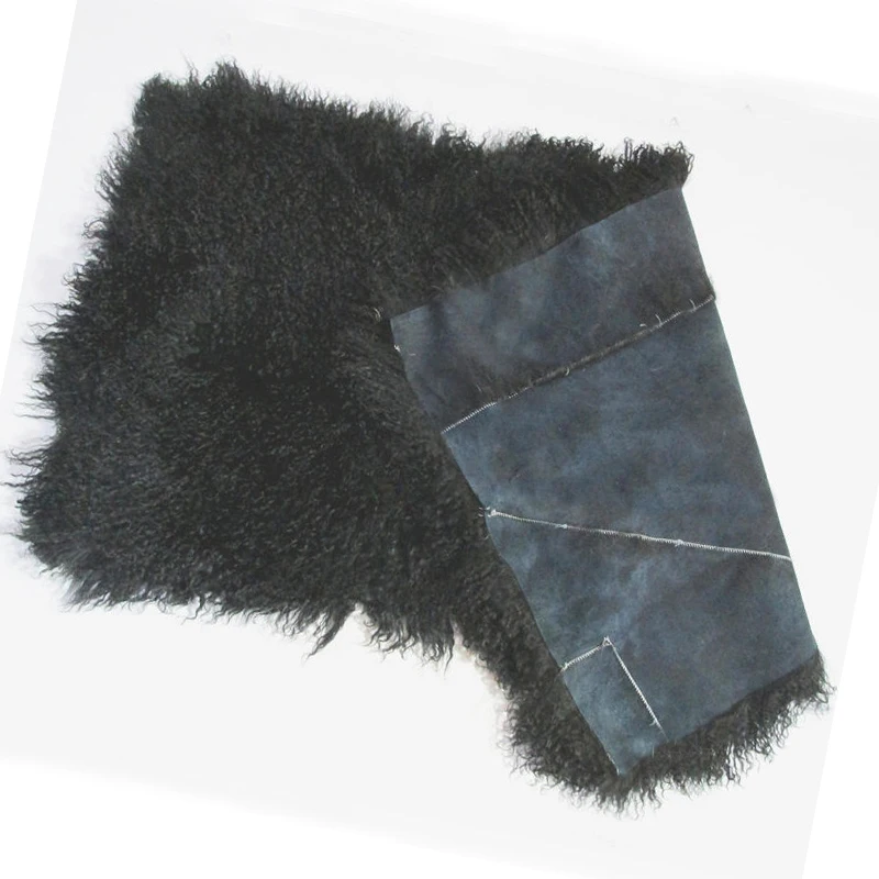 Top quality Factory direct sales 60CM x 120CM Tibetan Lamb Fur Blanket Mongolian Sheep Skin Prayer Rug Plate Fur