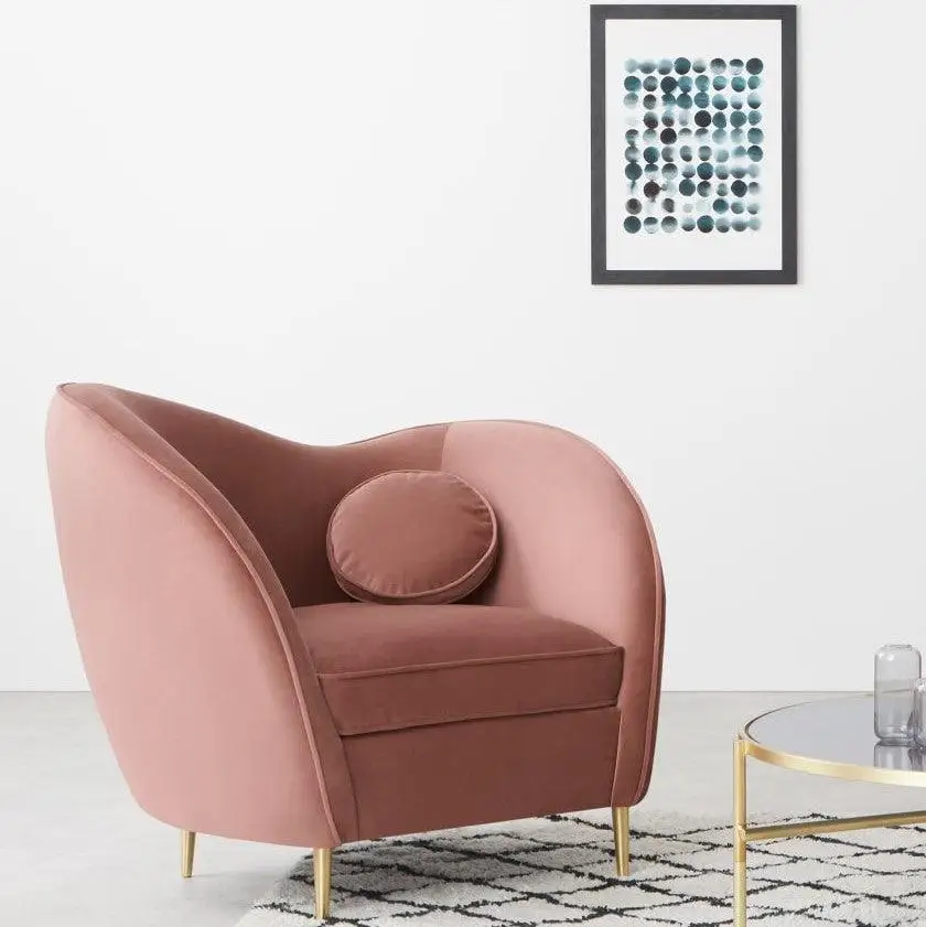 Luxury Modern Velvet Accent Arm Lounge Velvet Chair Burgundy Luxury Velvet Arm Accent Single Modern Chair