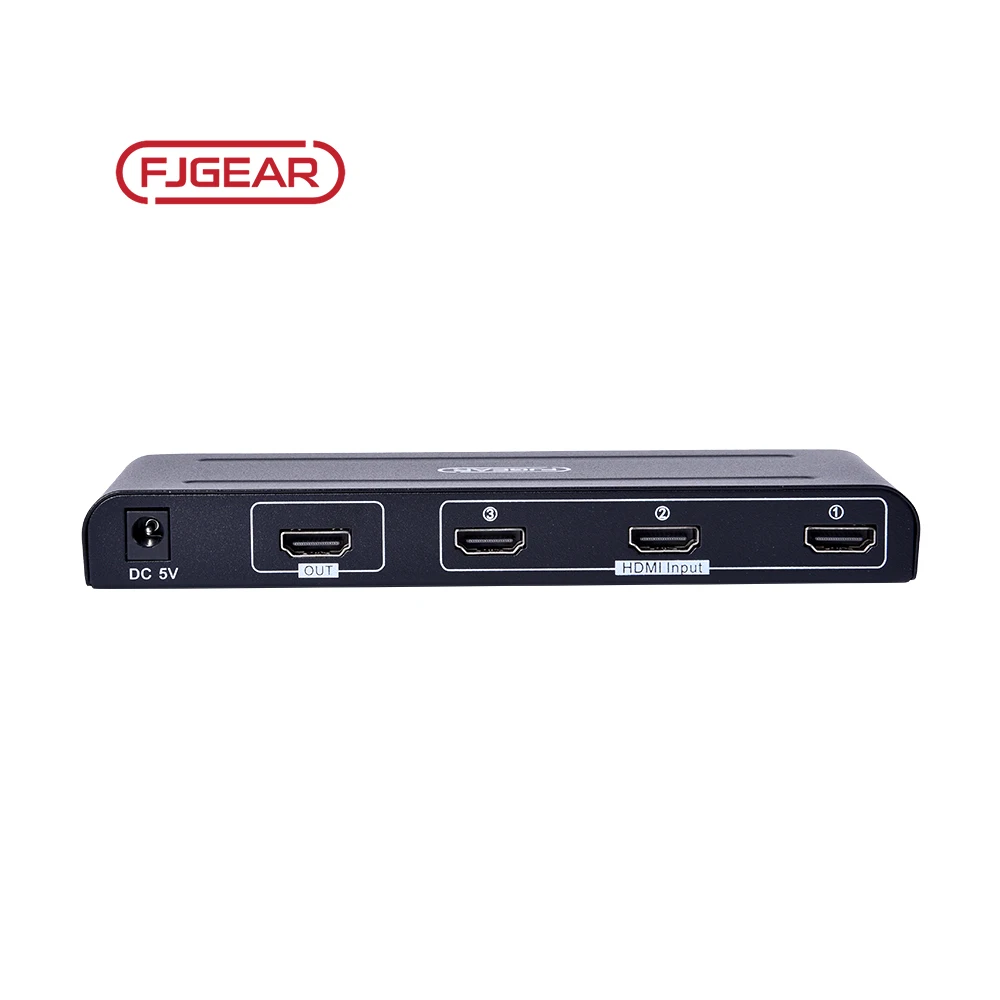 FJGEAR cheap and fine 3 ports HDMI HD video switcher 3840*2160/30Hz selector hdmi kvm switch hdmi