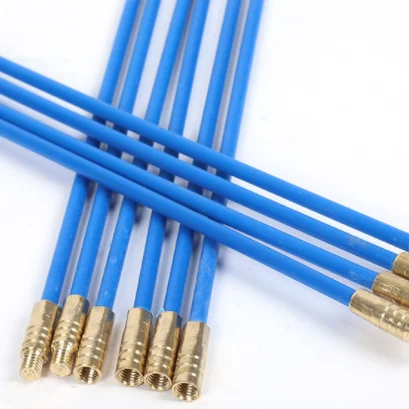 Hot selling Fiberglass Electrical Connectable Fish Tape Pull Kit Cable Rod Set with Hook and Hole Kit in Transparent Tube