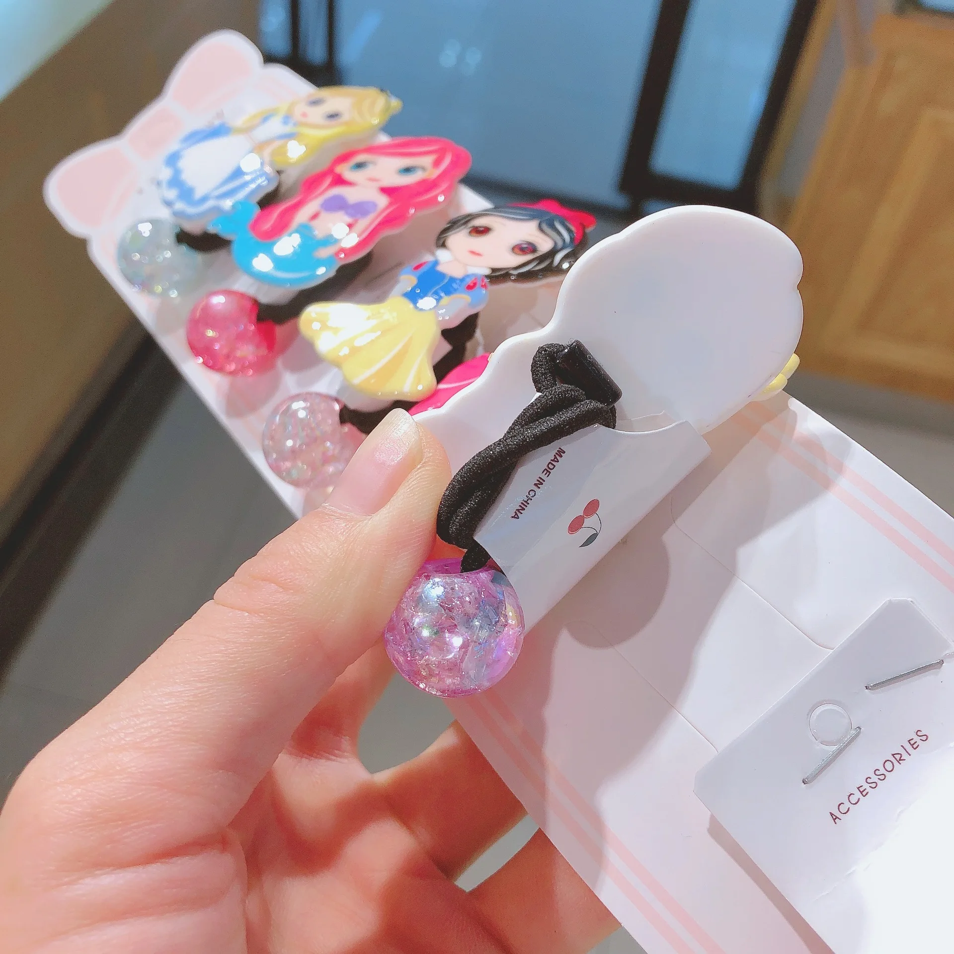 Новая зимняя одежда из серии «Принцесса» волос круг мультфильм акрил девушка резиновая повязка на голову Детские галстук резинка для волос милые женские аксессуары для волос