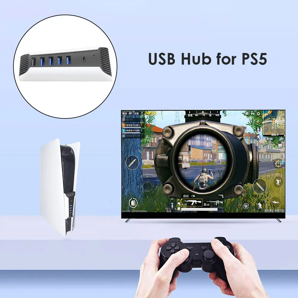 New trend 5 in1 USB Splitter Expander Hub For PS5 USB Hub USB3.0 Splitter Expander Extension High Speed Port Adapter for PS5