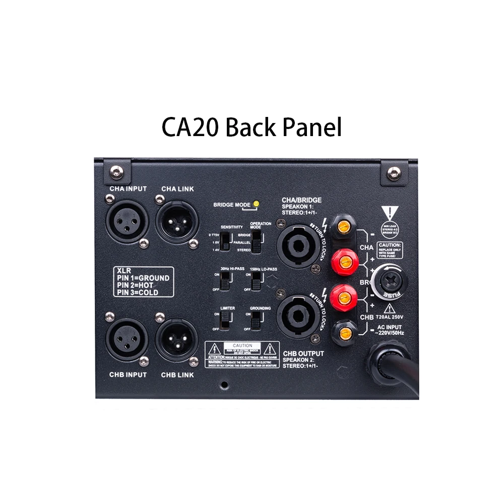 CA20 Professional Subwoofer Power Amplifier 2 Channel 2*1300W  Audio Sound Standard Power Amplifier For Stage