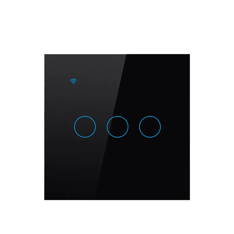 tuya wifi OEM smart iot intelligent EU remote on off  3 gang way light touch switch in wall work with amazon alexa