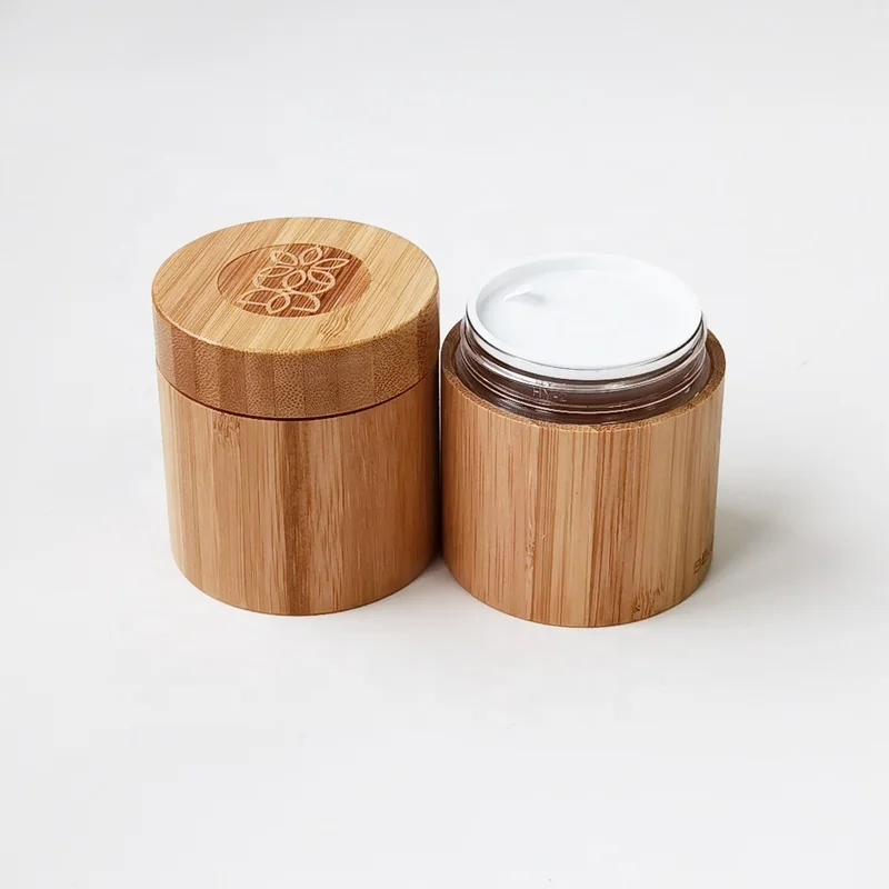 Custom Logo Eco Friendly 4oz Bamboo Jar Empty Cosmetic Jars 120g Full Bamboo Cream Jar With PET Inner