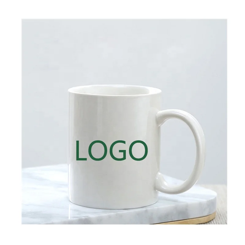Customized logo 11 Oz Porcelain Plain White Black Coffee Mugs Sublimation Tumblers Sports Cups Drinkware