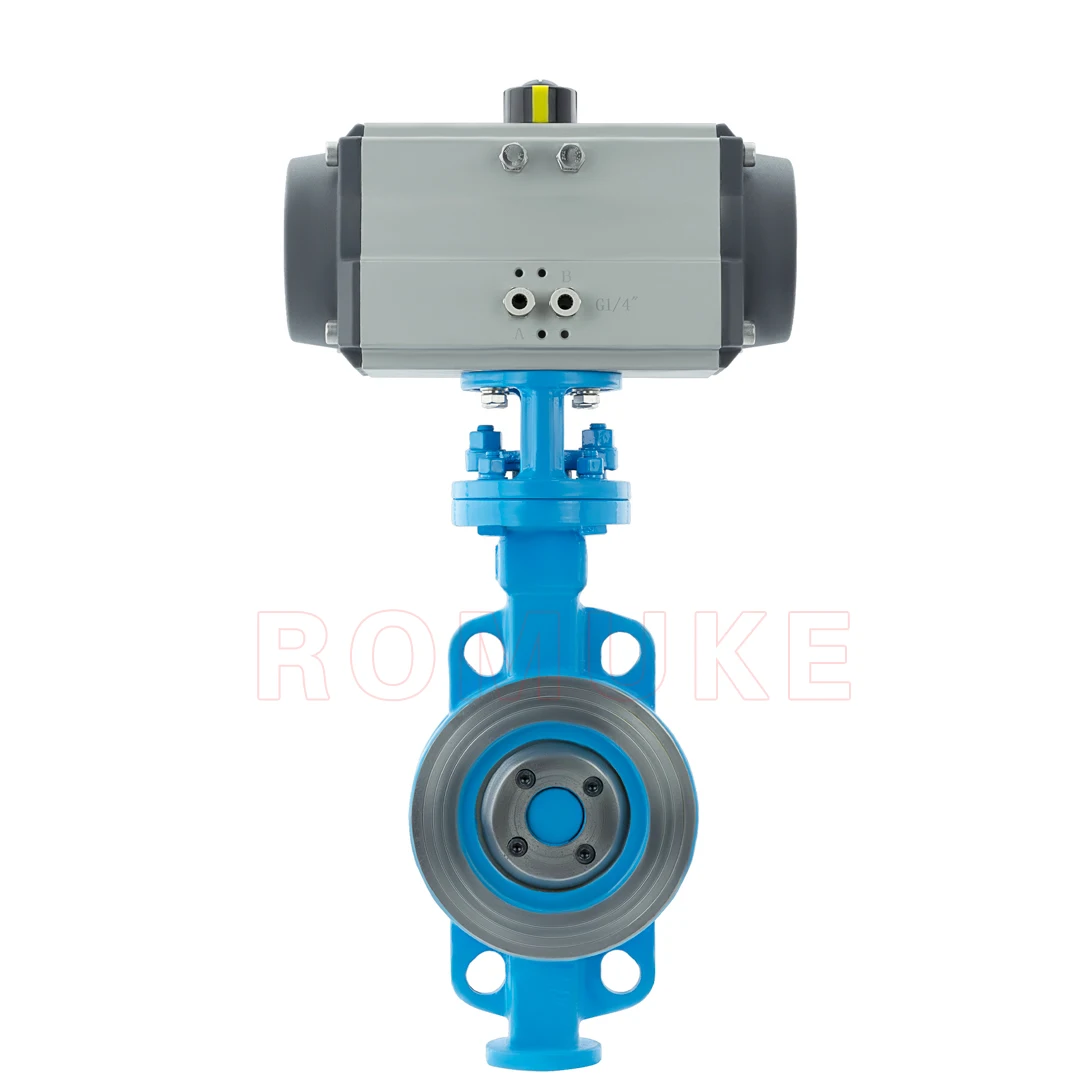 D673H/Y/F Pneumatic Wafer Type Metal Hard Seal Butterfly Valve