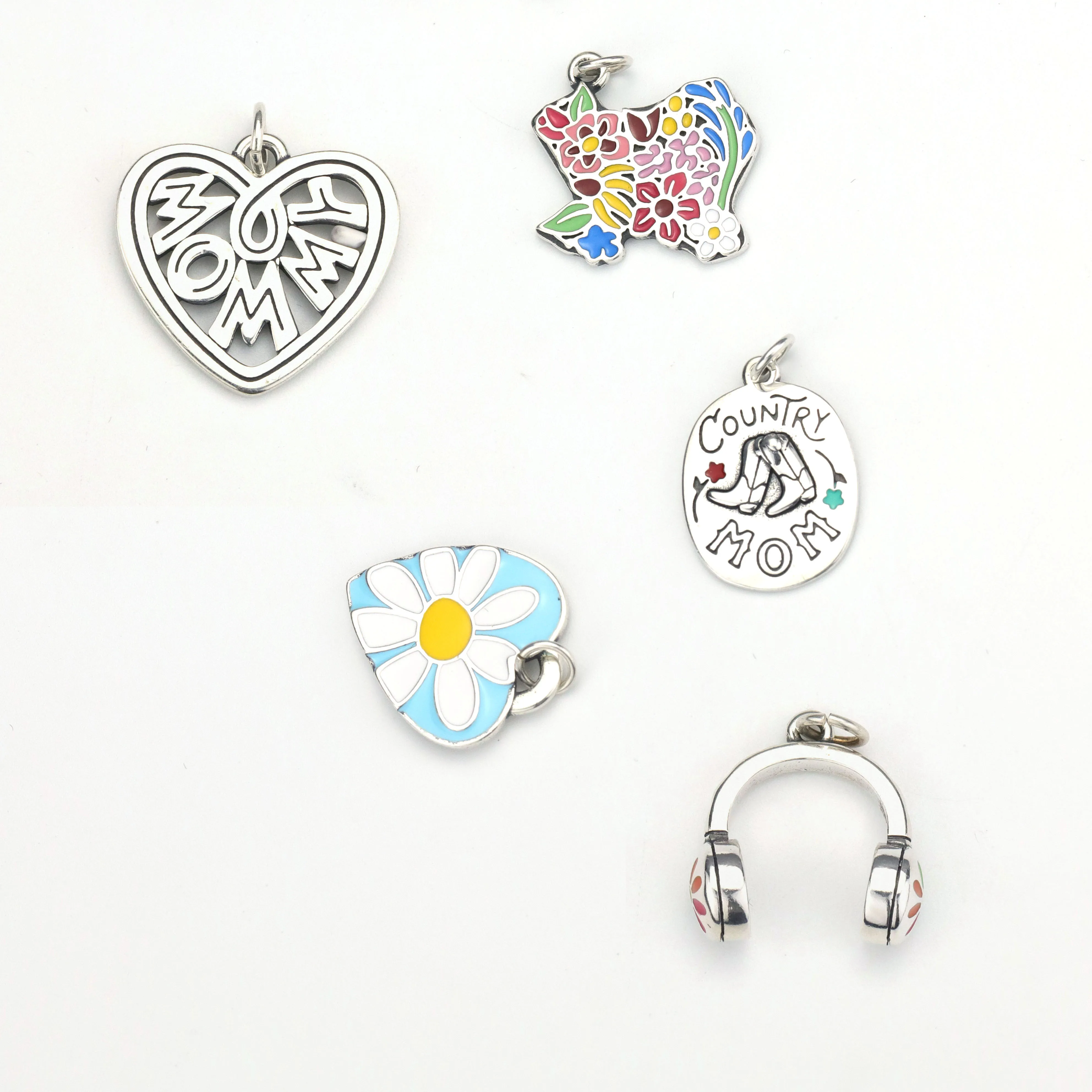 Factory customized S925 Sterling silver charm pendant Enamel ornaments