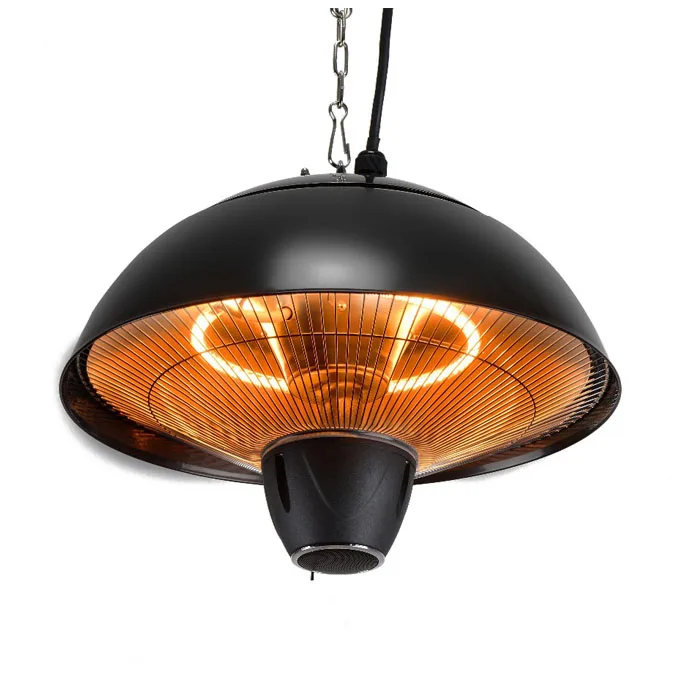 patio restaurant coffee bar stainless umbrella type 1500W remote control hanging electric heating appliance