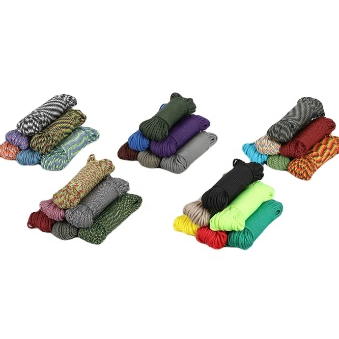
Wholesale 3mm 4mm 5mm 6mm Outdoor Parachute Cord 7 Strands Core Nylon Lanyard 550 Paracord Rope 