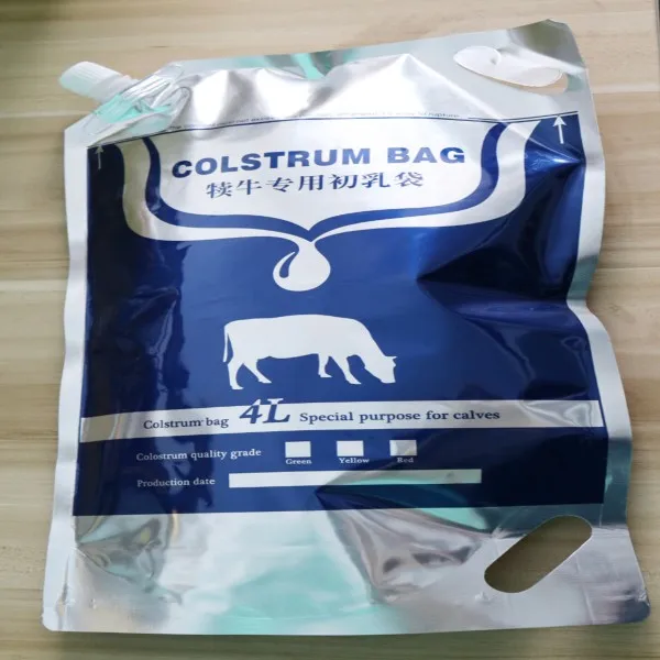 Factory Price Custom 4L Calf Colostrum Storage Bag With Feeding Tube Milk Storage
