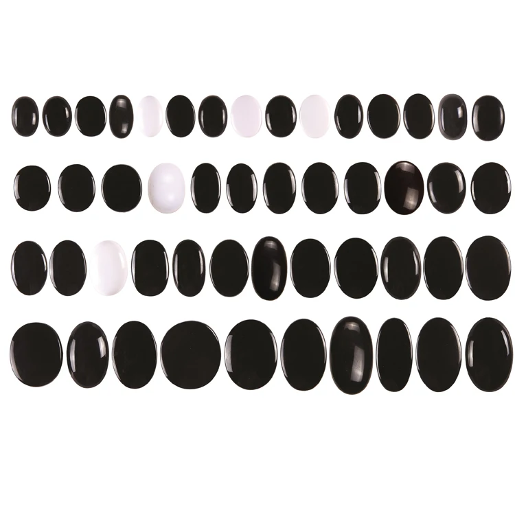 White and Black Oval Flat Eyes Doll Eyes Cartoon Safety Eyes Plastic Hot Selling