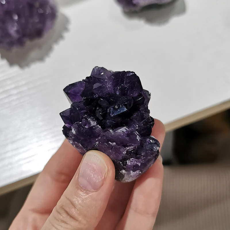 Natural Uruguay Amethyst Cluster High Level Purple Crystal Geode Fengshui For Home Decoration