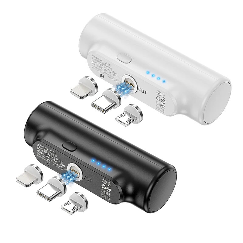 Kuulaa Amazon Лучшие продажи в США Мини Магнитный 3000 мА/ч, капсулы Power Bank зарядное устройство мобильного Магнитный портативное зарядное устройство магнитный Powerbank